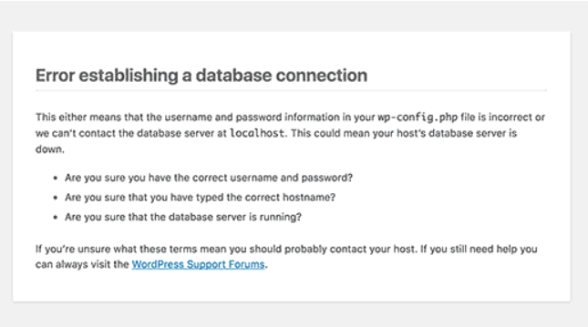 Error-Establishing-a-Database-Connection